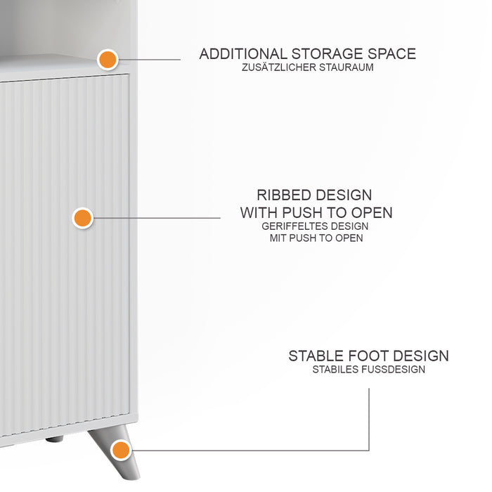 Vicco Armadio per il bagno Bianco 38 x 180 cm con 2 porte