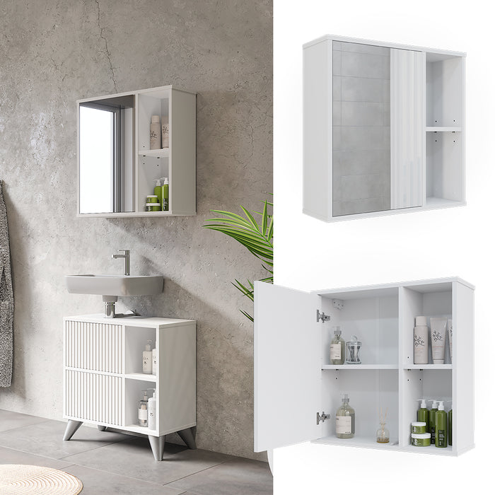 Vicco Mobile a specchio per il bagno Bianco 60 x 60 cm
