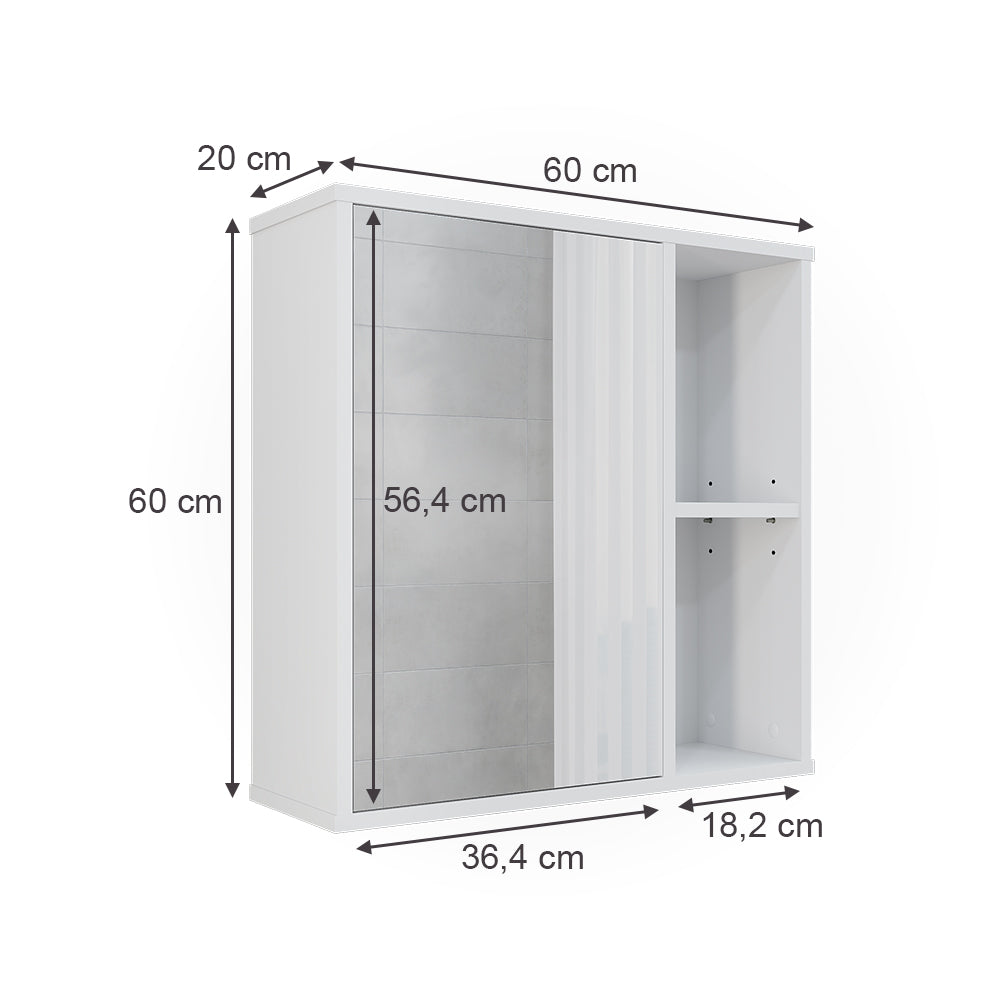 Vicco Mobile a specchio per il bagno Bianco 60 x 60 cm
