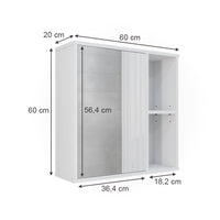 Vicco Mobile a specchio per il bagno Bianco 60 x 60 cm