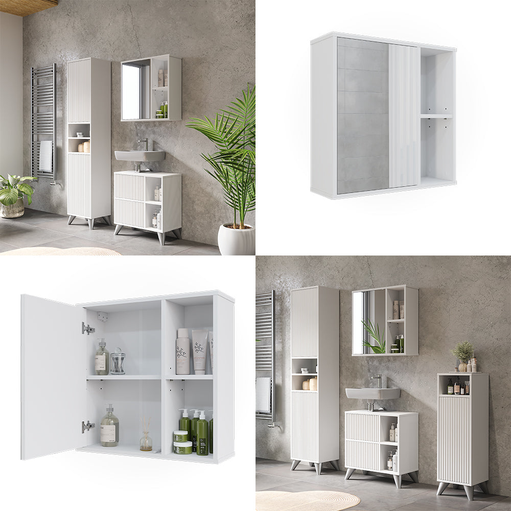 Vicco Mobile a specchio per il bagno Bianco 60 x 60 cm