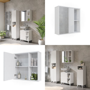 Vicco Mobile a specchio per il bagno Bianco 60 x 60 cm