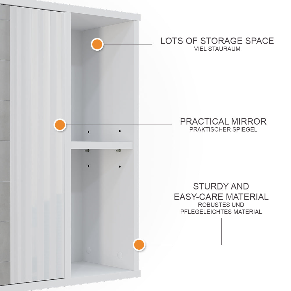 Vicco Mobile a specchio per il bagno Bianco 60 x 60 cm