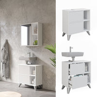 Vicco Mobile sottolavabo per bagno Bianco 60 x 62 cm con 2 cassetti