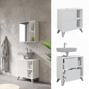 Vicco Mobile sottolavabo per bagno Bianco 60 x 62 cm con 2 cassetti