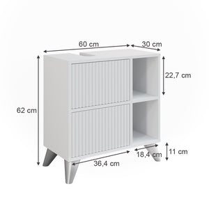 Vicco Mobile sottolavabo per bagno Bianco 60 x 62 cm con 2 cassetti