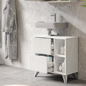 Vicco Mobile sottolavabo per bagno Bianco 60 x 62 cm con 2 cassetti