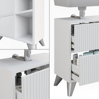 Vicco Mobile sottolavabo per bagno Bianco 60 x 62 cm con 2 cassetti