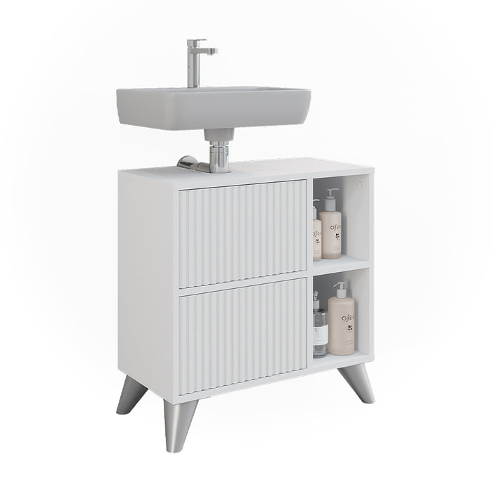 Vicco Mobile sottolavabo per bagno Bianco 60 x 62 cm con 2 cassetti