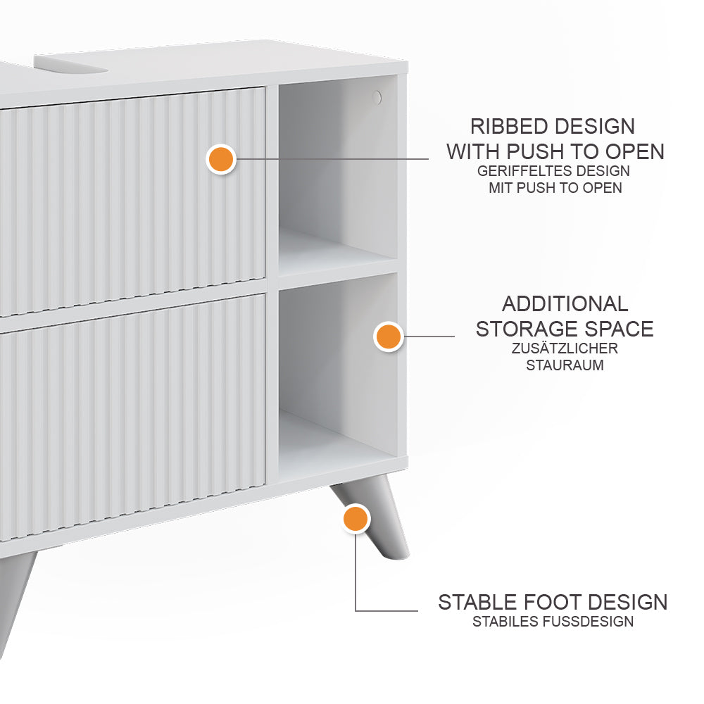 Vicco Mobile sottolavabo per bagno Bianco 60 x 62 cm con 2 cassetti