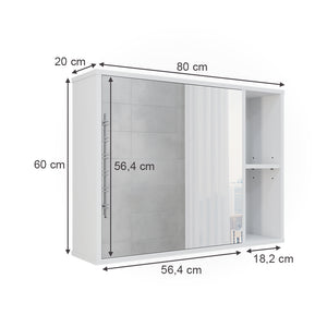 Vicco Mobile a specchio per il bagno Bianco 80 x 60 cm