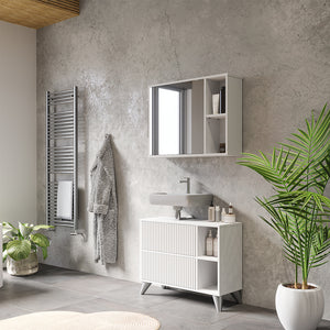 Vicco Mobile a specchio per il bagno Bianco 80 x 60 cm