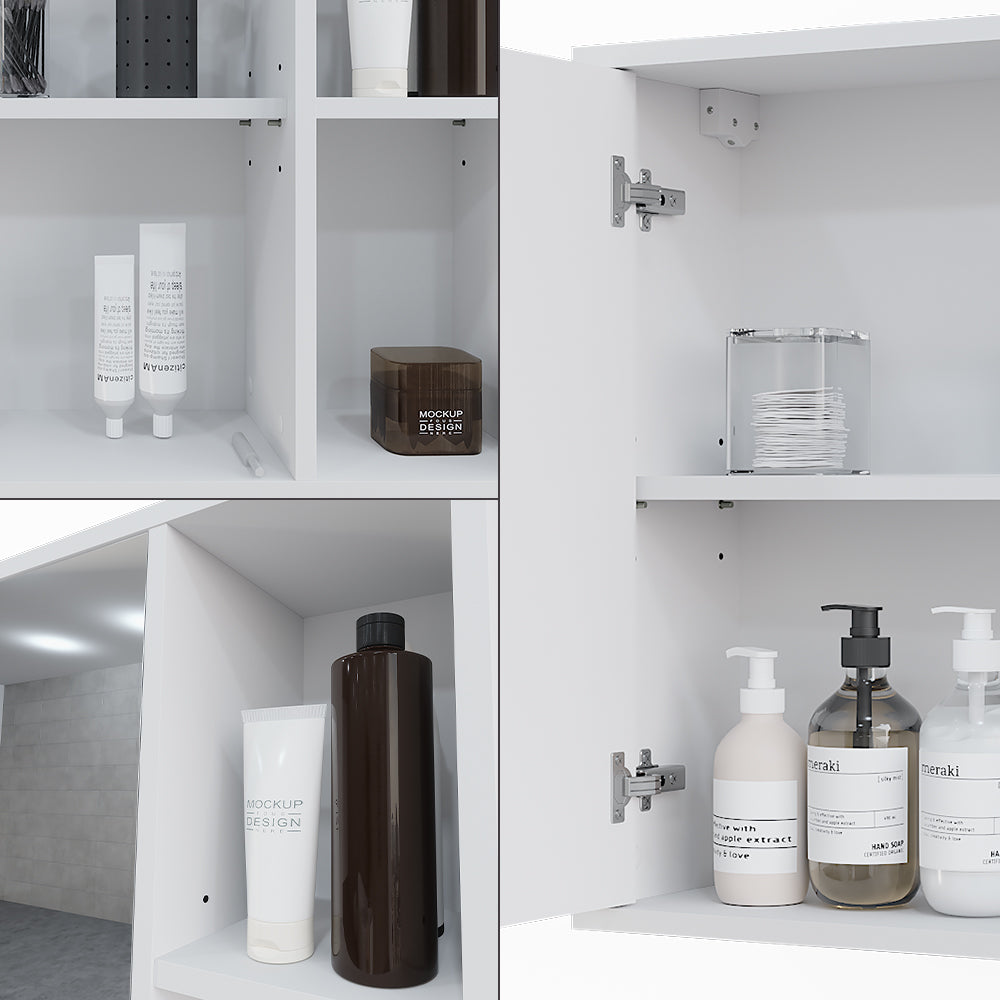 Vicco Mobile a specchio per il bagno Bianco 80 x 60 cm