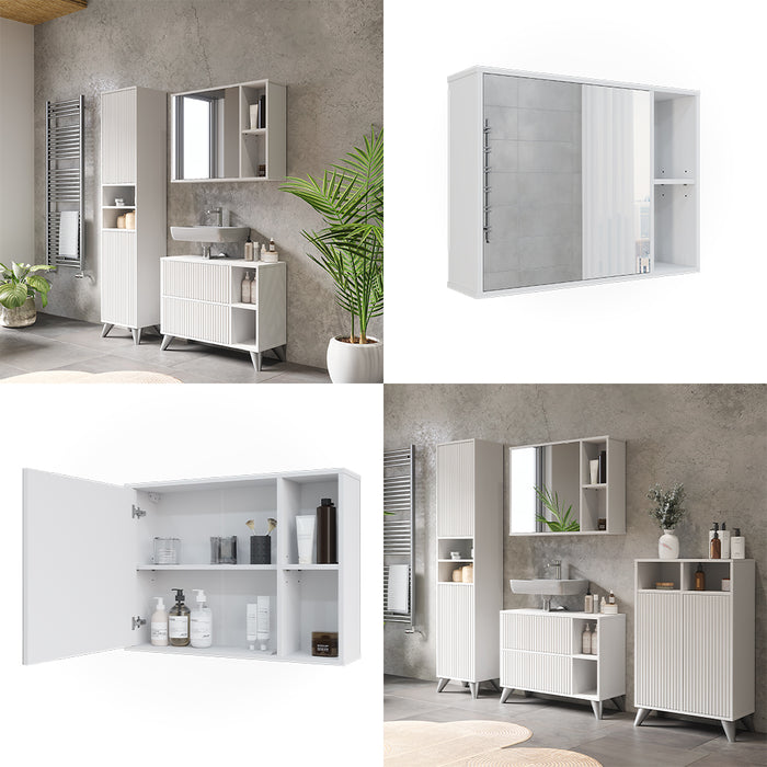 Vicco Mobile a specchio per il bagno Bianco 80 x 60 cm