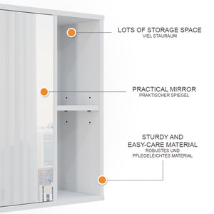 Vicco Mobile a specchio per il bagno Bianco 80 x 60 cm