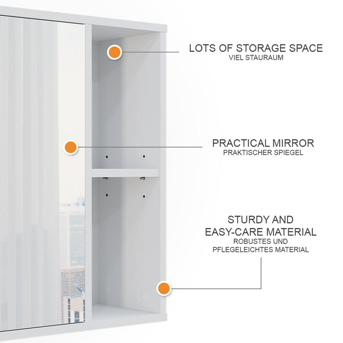 Vicco Mobile a specchio per il bagno Bianco 80 x 60 cm