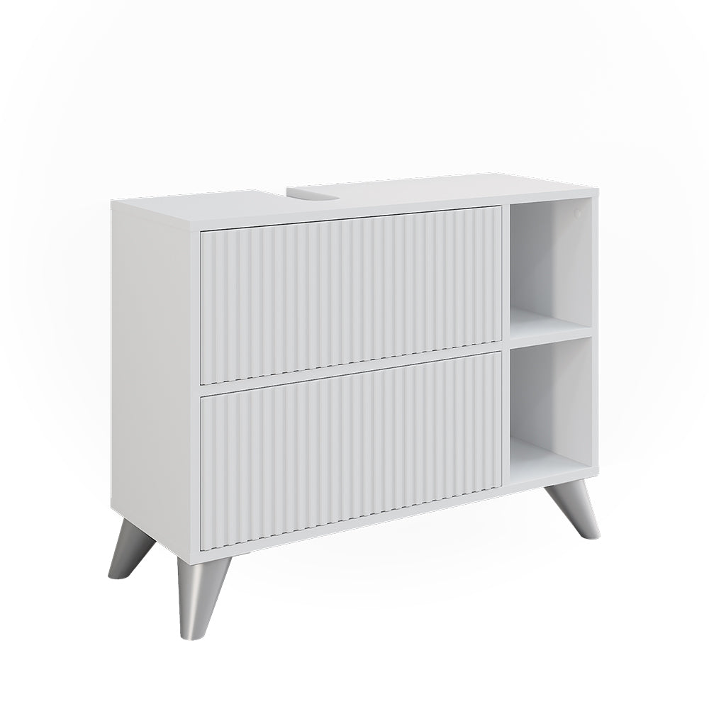 Vicco Mobile sottolavabo per bagno Bianco 80 x 62 cm con 2 cassetti