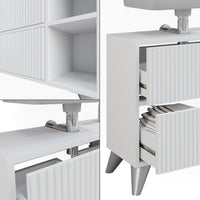 Vicco Mobile sottolavabo per bagno Bianco 80 x 62 cm con 2 cassetti