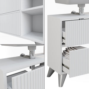 Vicco Mobile sottolavabo per bagno Bianco 80 x 62 cm con 2 cassetti