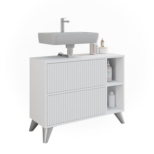 Vicco Mobile sottolavabo per bagno Bianco 80 x 62 cm con 2 cassetti