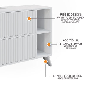 Vicco Mobile sottolavabo per bagno Bianco 80 x 62 cm con 2 cassetti