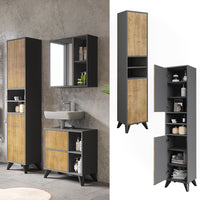 Vicco Mobiletto da bagno Antracite/quercia di montagna 38 x 180 cm con 2 porte