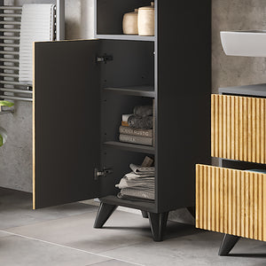 Vicco Mobiletto da bagno Antracite/quercia di montagna 38 x 180 cm con 2 porte