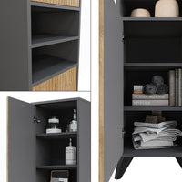 Vicco Mobiletto da bagno Antracite/quercia di montagna 38 x 180 cm con 2 porte