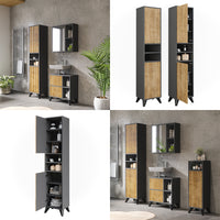 Vicco Mobiletto da bagno Antracite/quercia di montagna 38 x 180 cm con 2 porte