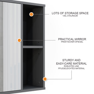 Vicco Mobile a specchio per il bagno Antracite 60 x 60 cm