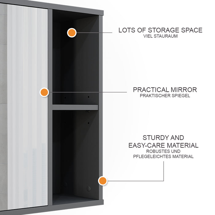 Vicco Mobile a specchio per il bagno Antracite 60 x 60 cm