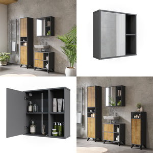 Vicco Mobile a specchio per il bagno Antracite 60 x 60 cm