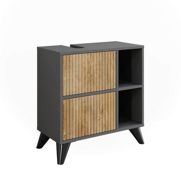 Vicco Mobile sottolavabo per bagno Antracite/quercia di montagna 60 x 62 cm con 2 cassetti