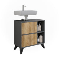 Vicco Mobile sottolavabo per bagno Antracite/quercia di montagna 60 x 62 cm con 2 cassetti