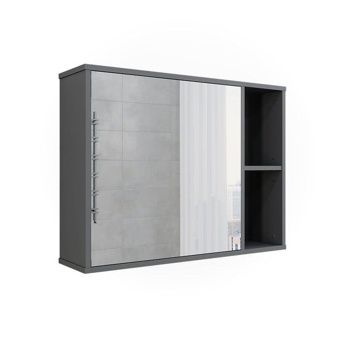 Vicco Mobile a specchio per il bagno Antracite 80 x 60 cm