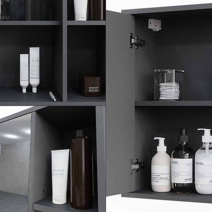 Vicco Mobile a specchio per il bagno Antracite 80 x 60 cm