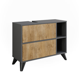 Vicco Mobile sottolavabo per bagno Antracite/quercia di montagna 80 x 62 cm con 2 cassetti