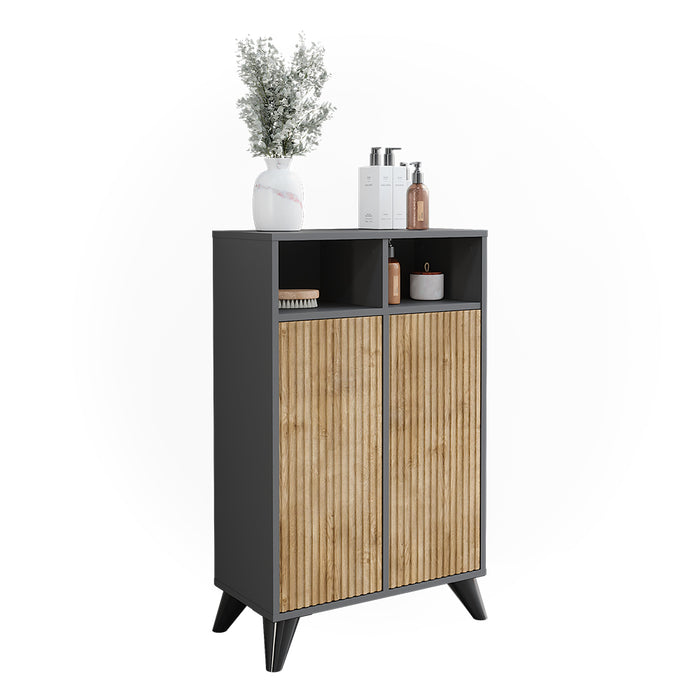 Vicco Mobiletto midi Antracite/quercia di montagna 60 x 97 cm con 2 porte