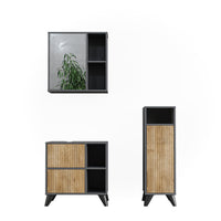 Vicco Set di mobili da bagno Antracite/quercia di montagna 3 parti