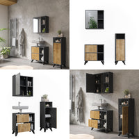 Vicco Set di mobili da bagno Antracite/quercia di montagna 3 parti