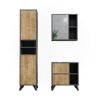 Vicco Set di mobili da bagno Antracite/quercia di montagna 3 parti