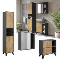 Vicco Set di mobili da bagno Antracite/quercia di montagna 3 parti