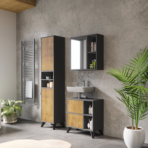 Vicco Set di mobili da bagno Antracite/quercia di montagna 3 parti