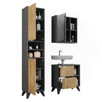 Vicco Set di mobili da bagno Antracite/quercia di montagna 3 parti