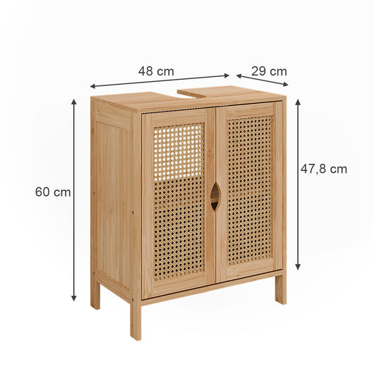 Vicco Mobile sottolavabo per bagno Bambù 48 x 60 cm