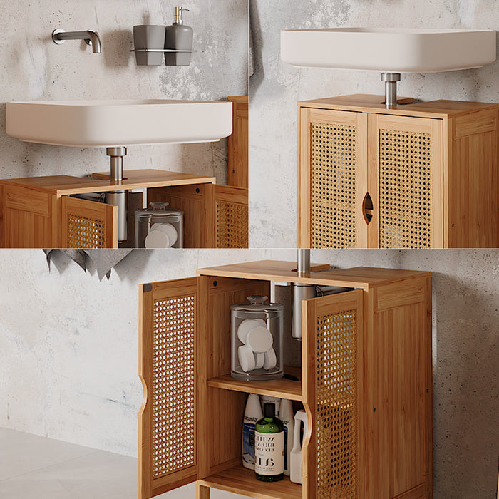 Vicco Mobile sottolavabo per bagno Bambù 48 x 60 cm