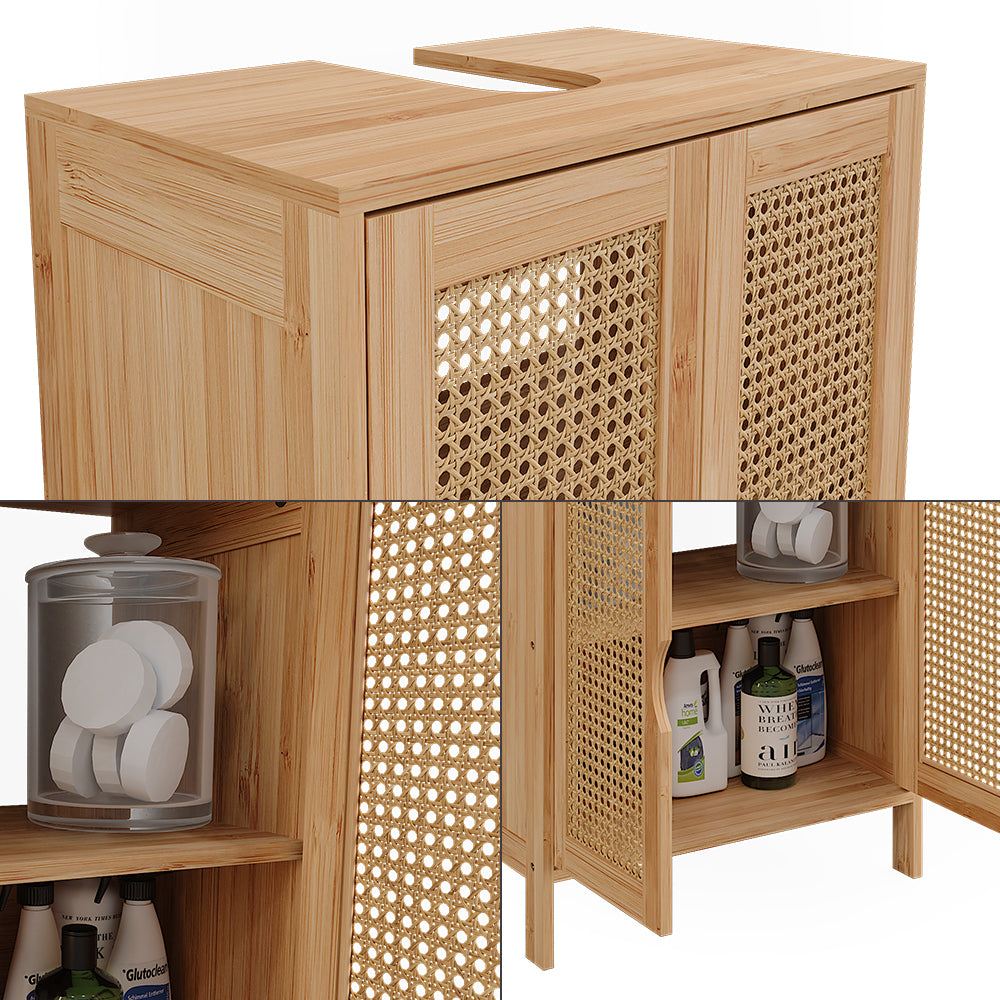 Vicco Mobile sottolavabo per bagno Bambù 48 x 60 cm