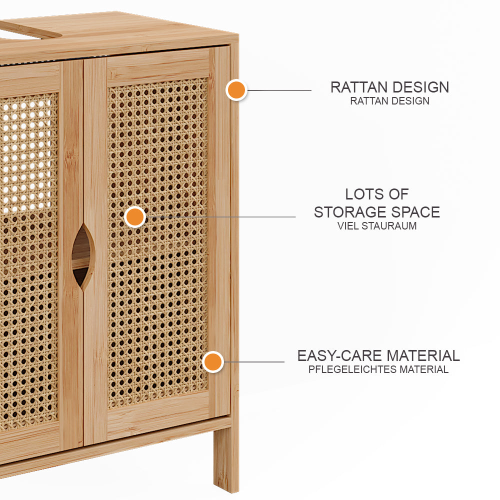 Vicco Mobile sottolavabo per bagno Bambù 48 x 60 cm