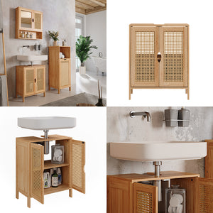 Vicco Mobile sottolavabo per bagno Bambù 48 x 60 cm