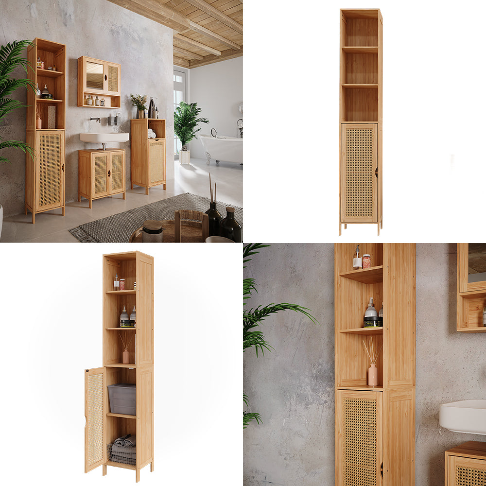 Vicco Mobiletto da bagno Bambù 30 x 170 cm